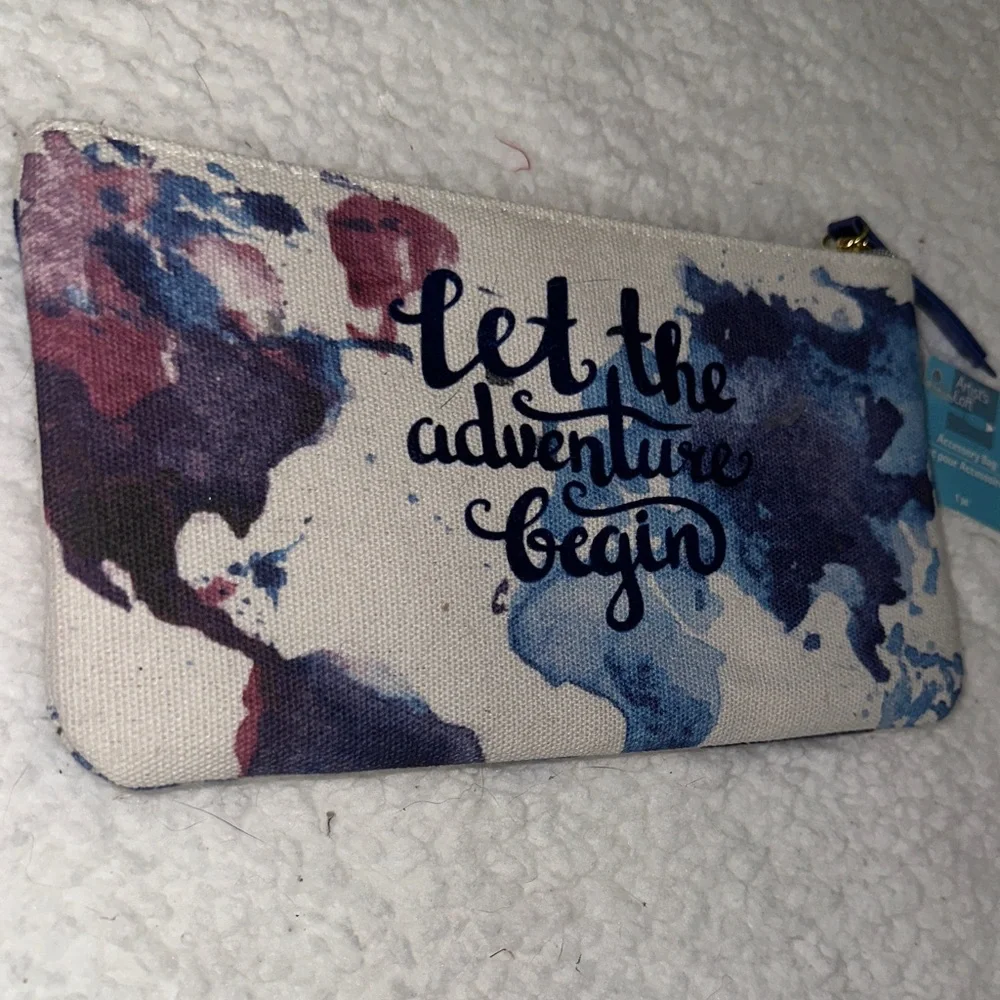 Pencil Pouch Colorful Canvas Inspirational Adventure Accessory Makeup Bag
